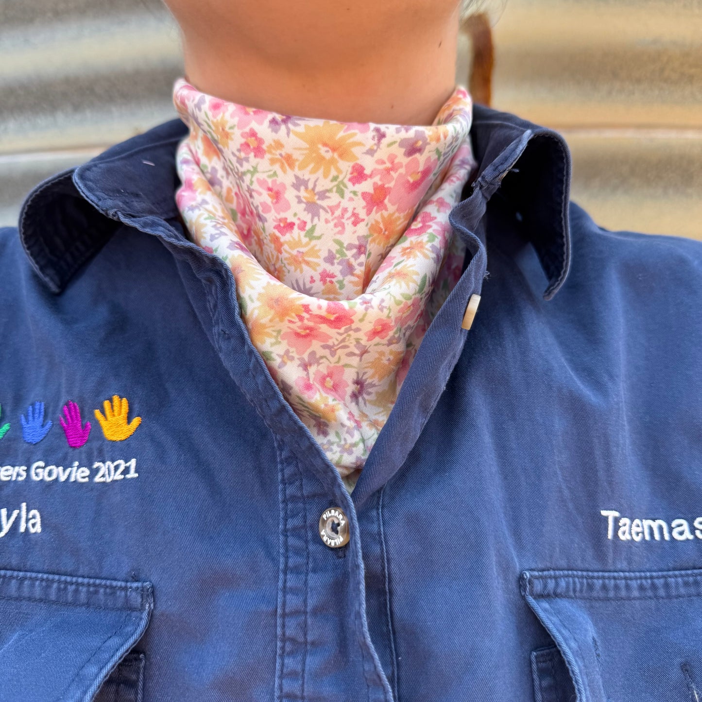 Pink & Purple Floral - Adult Neck Scarf