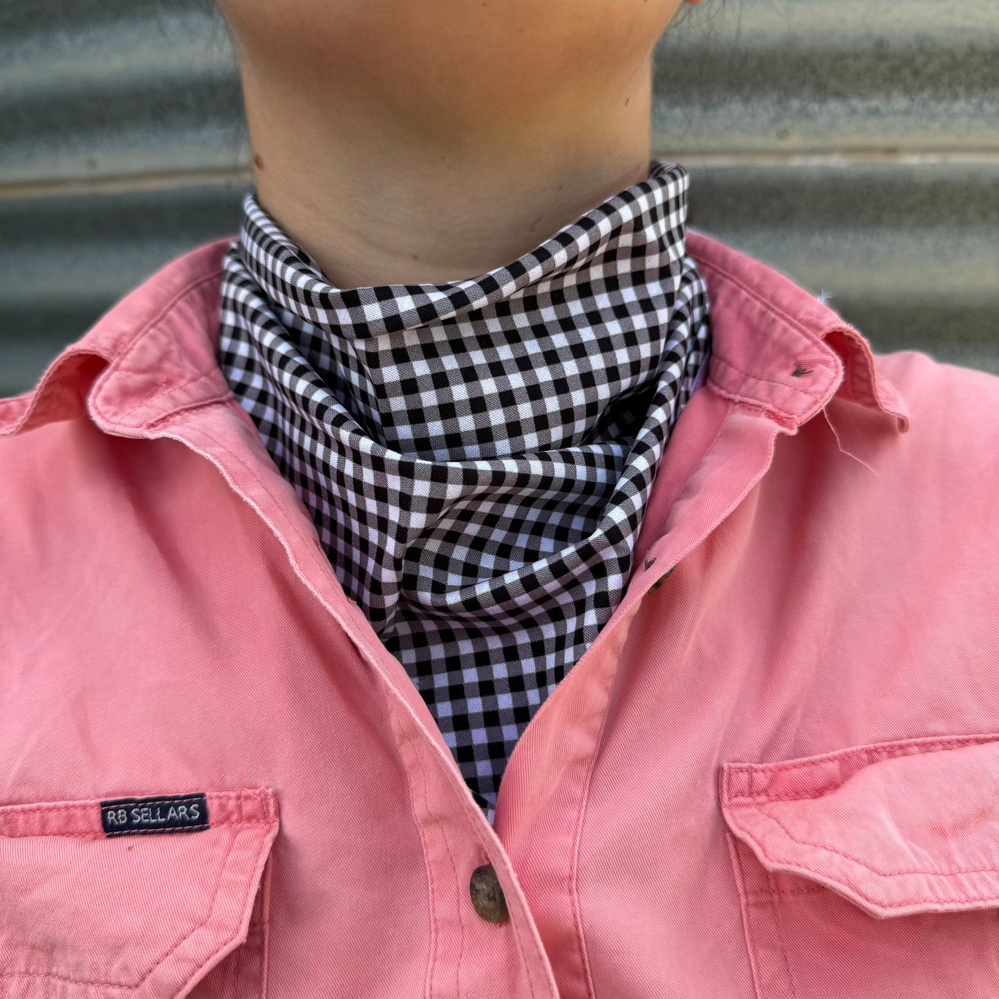 Black & White Gingham - Neck Scarf