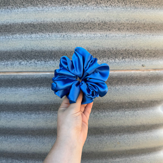 Electric Blue Silk - Scrunchie
