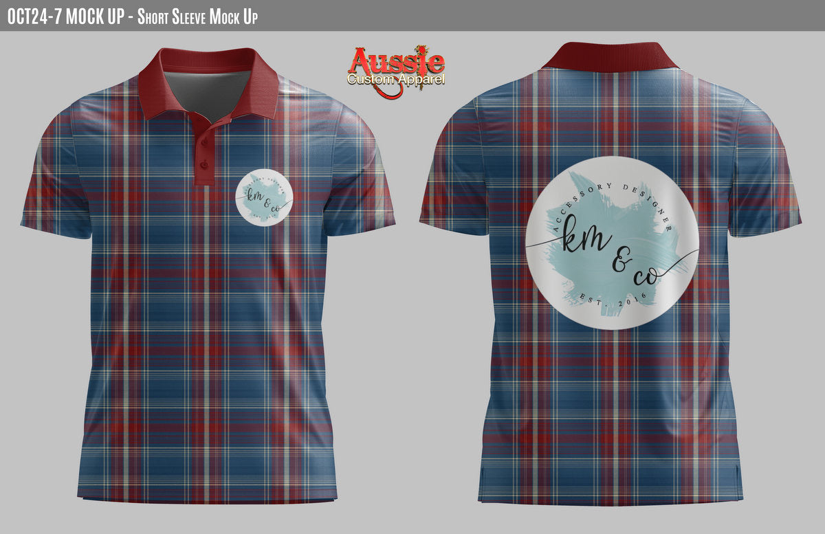 PRE-ORDER Blue & Burgundy Check KM & Co Fishing shirt