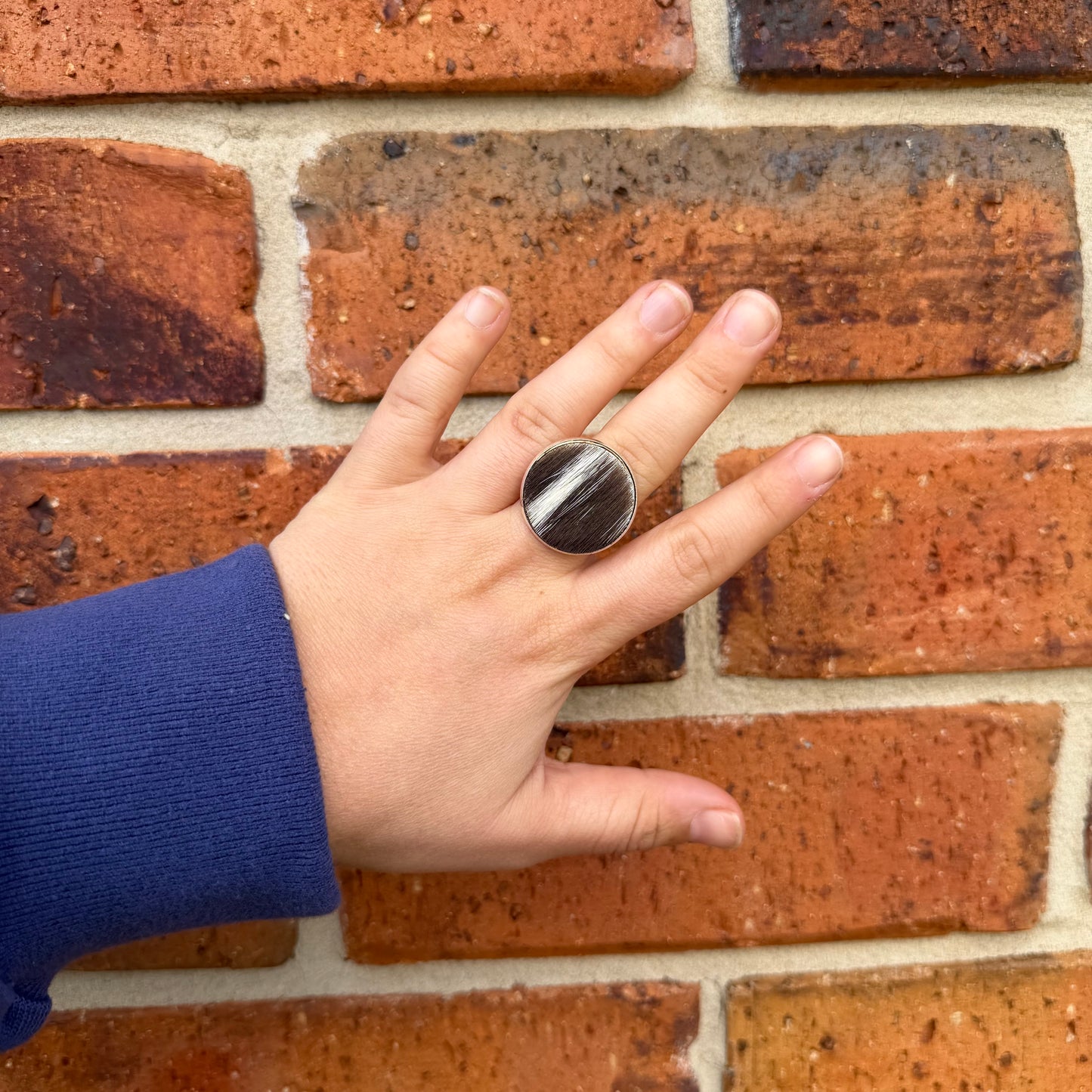 Silver Cowhide Ring #6
