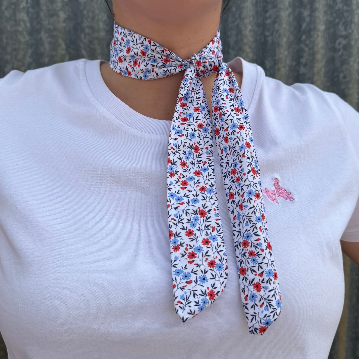 Red, White & Blue Floral - Tie