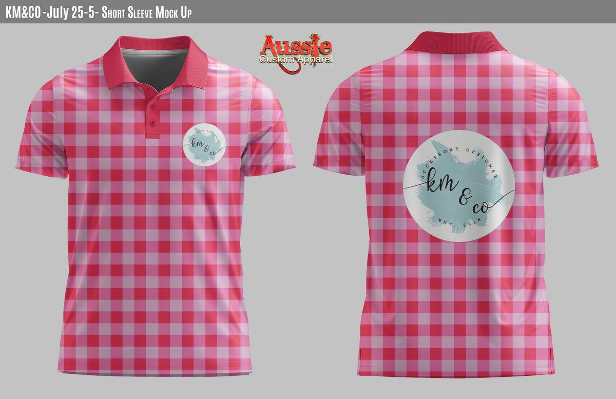 PRE-ORDER - Pink Gingham KM & Co Fishing Shirt