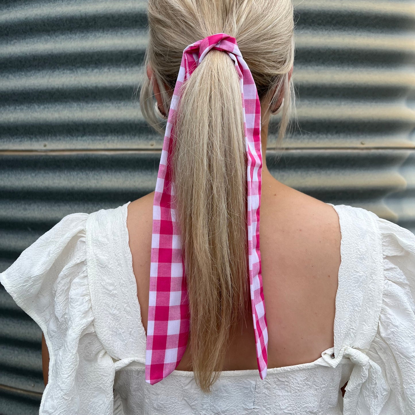 Hot Pink & White Gingham - Tie