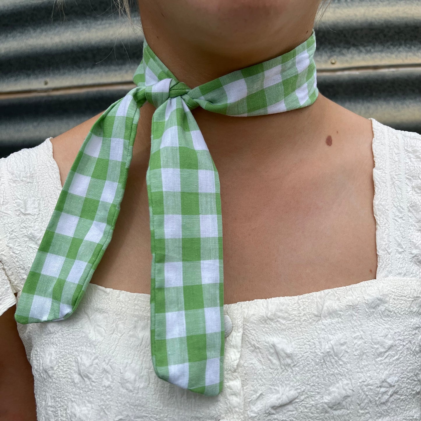 Green & White Gingham - Tie