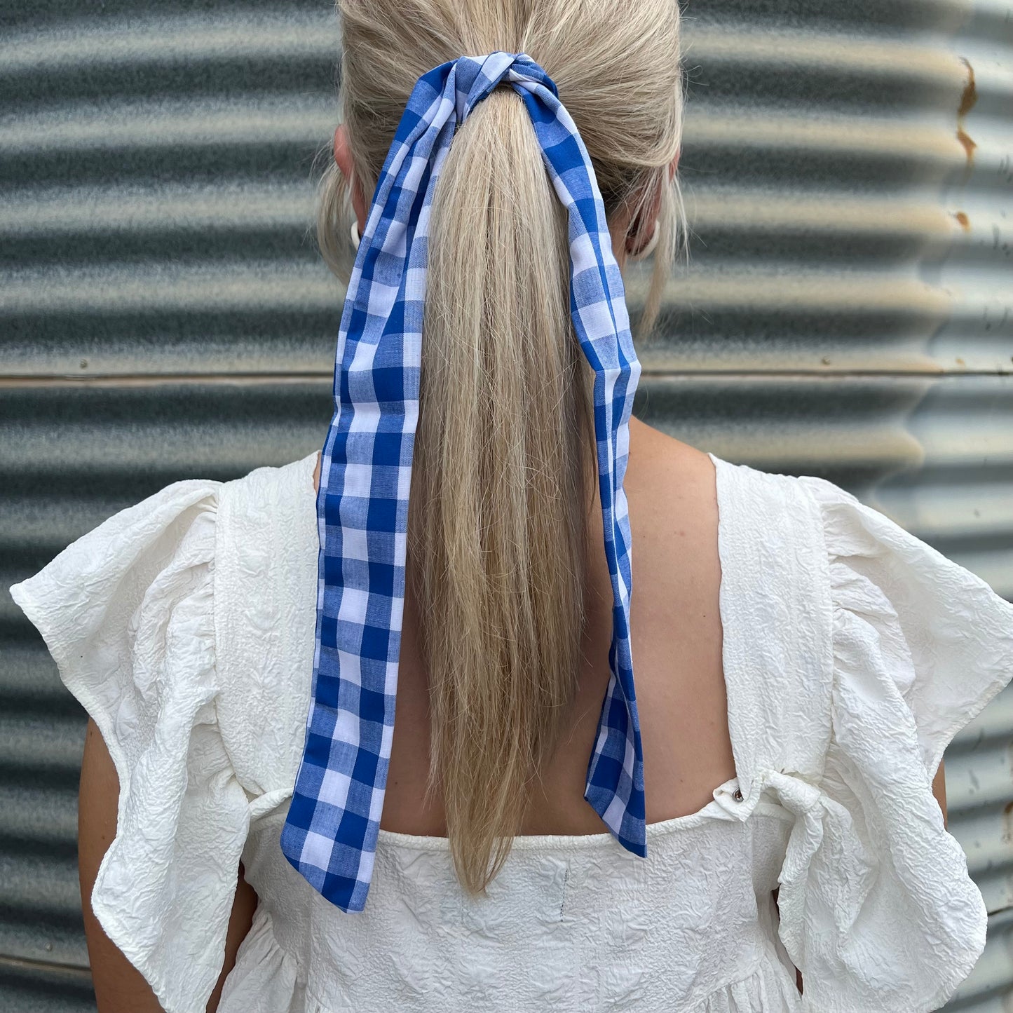 Dark Blue & White Gingham - Tie