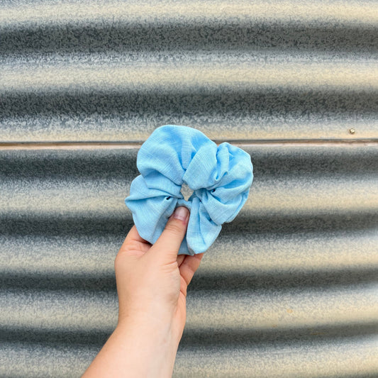 Boy Blue Linen - Scrunchie