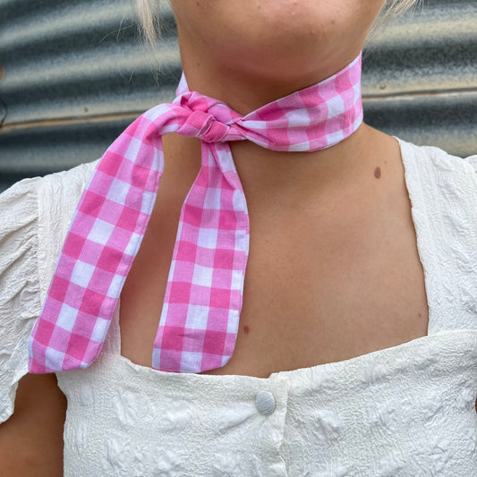 Pale Pink & White Gingham - Tie