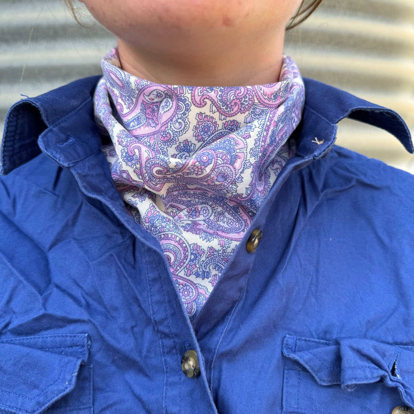 Beige & Purple Paisley - Adult Neck Scarf