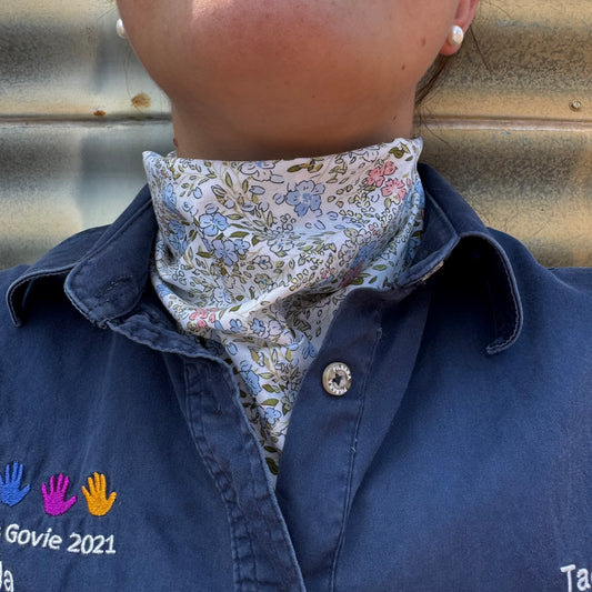 Dainty Blue Floral - Adult Neck Scarf