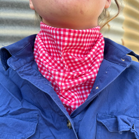 Lolly Pink & White Gingham - Adult Neck Scarf