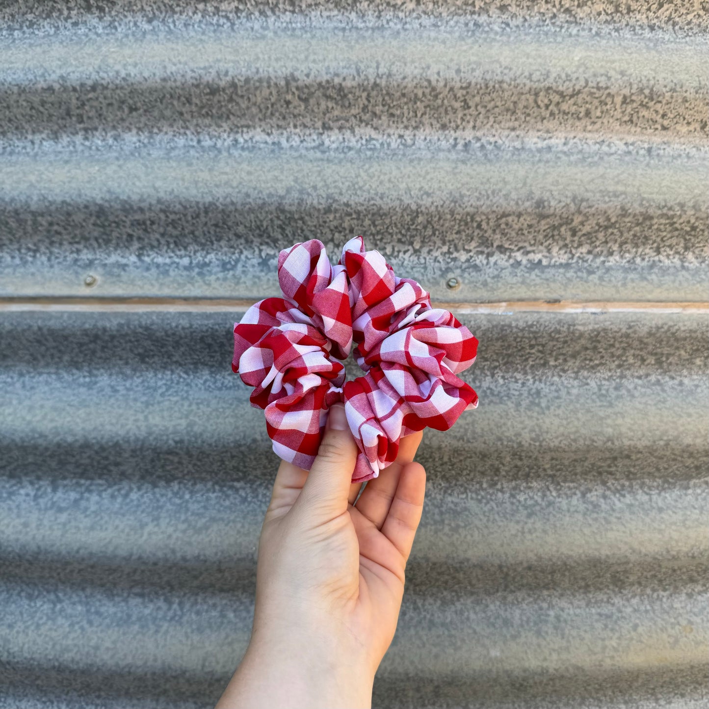 Red & White Gingham - Scrunchie