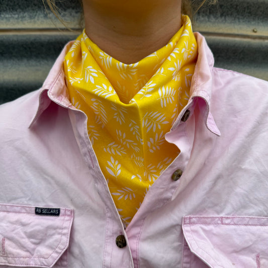 Neon Yellow Ferns - Adult Neck Scarves