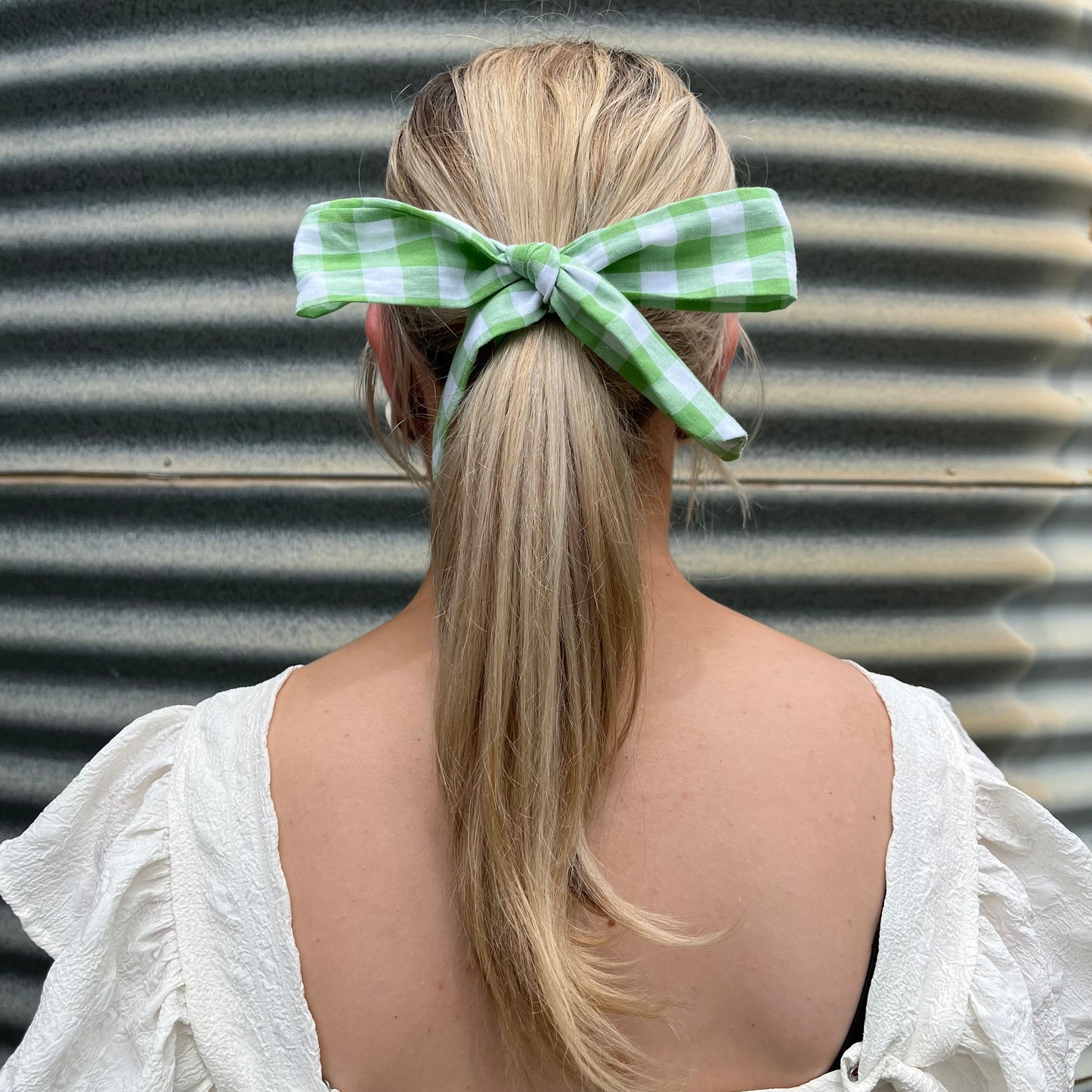 Green & White Gingham - Tie