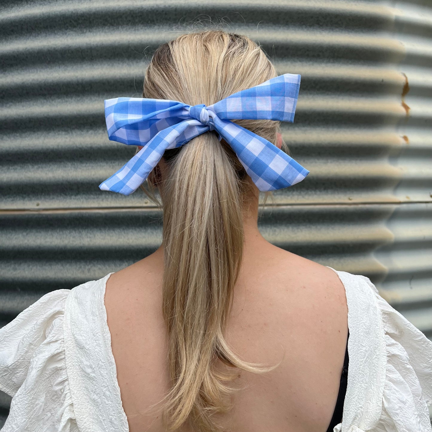 Pale Blue & White Gingham - Tie