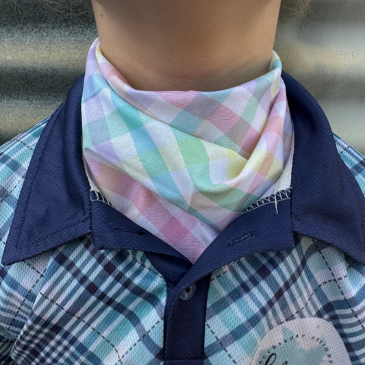 Big Rainbow Check - Kids neck scarf