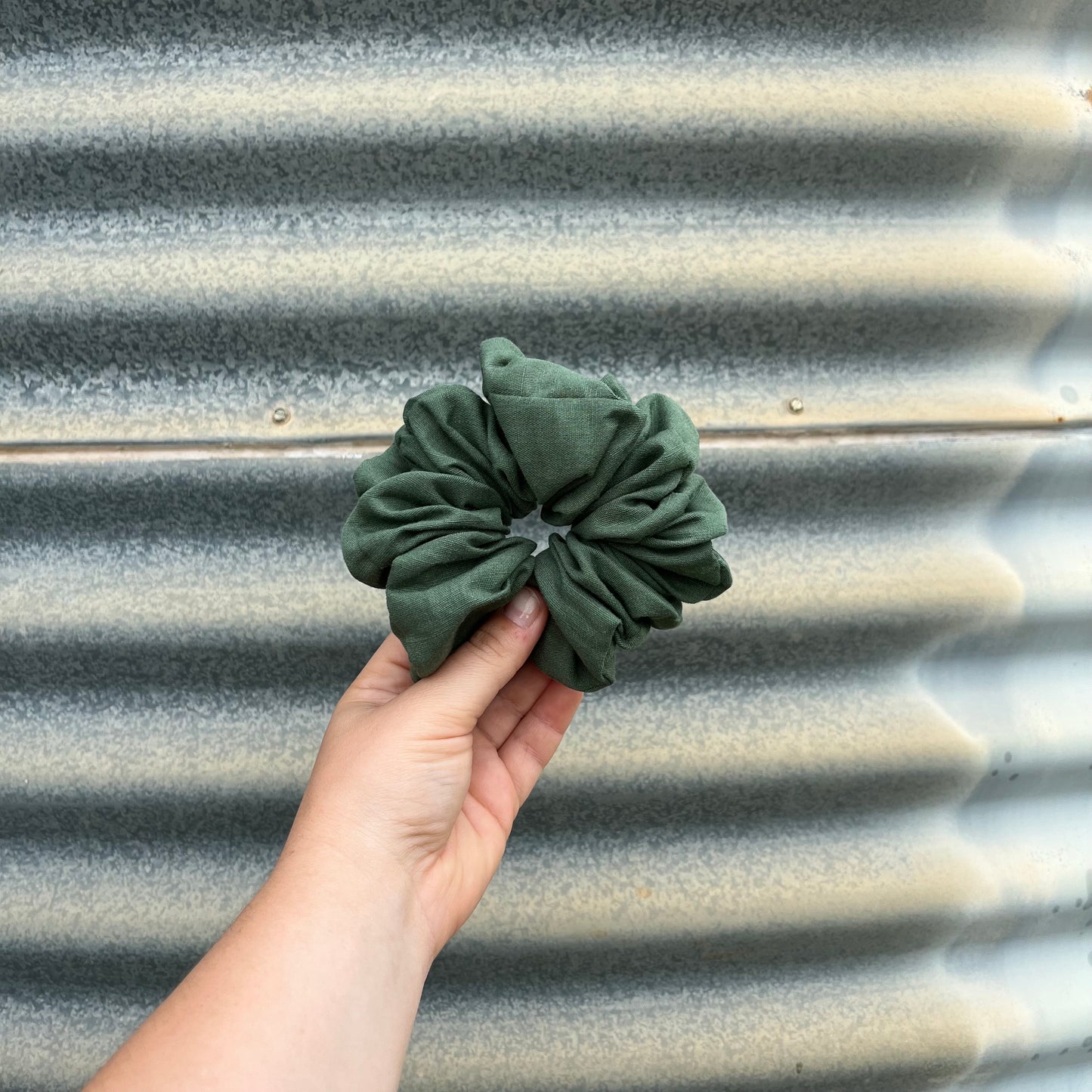 Pesto Linen - Scrunchie