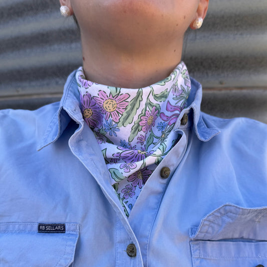 Pink, Blue & Green Floral - Scarf