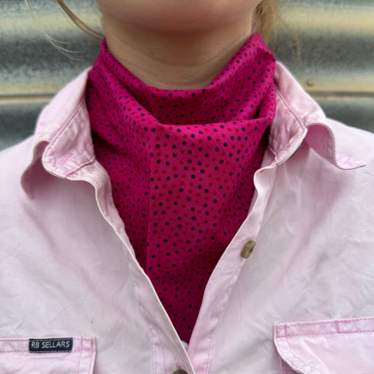 Mulberry Polkadot - Adult Neck Scarf