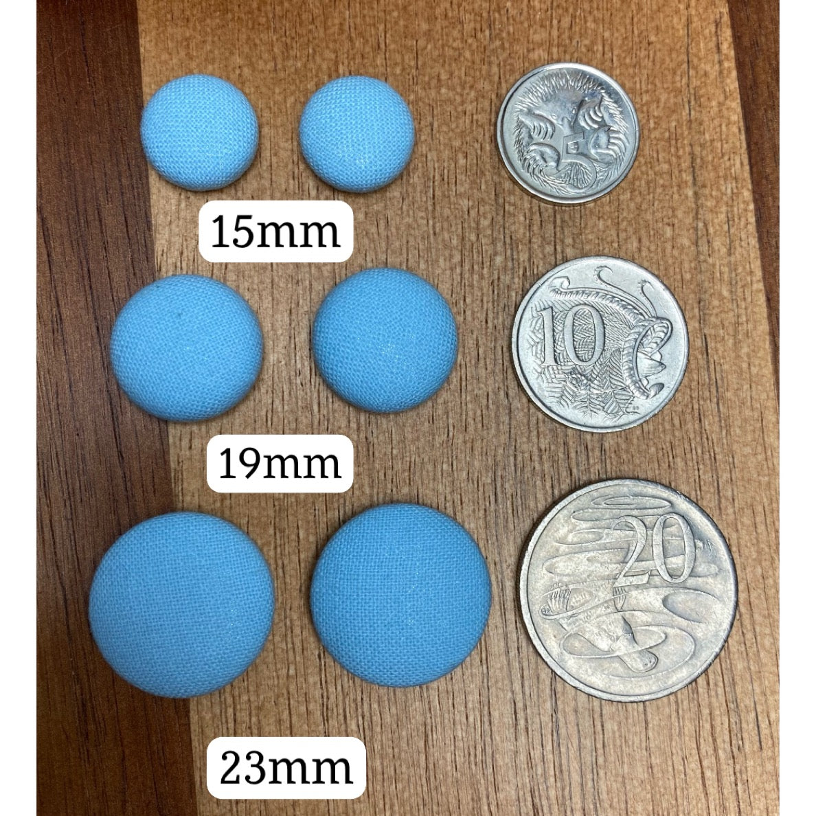 Cloudy Blue - Fabric Button Earring