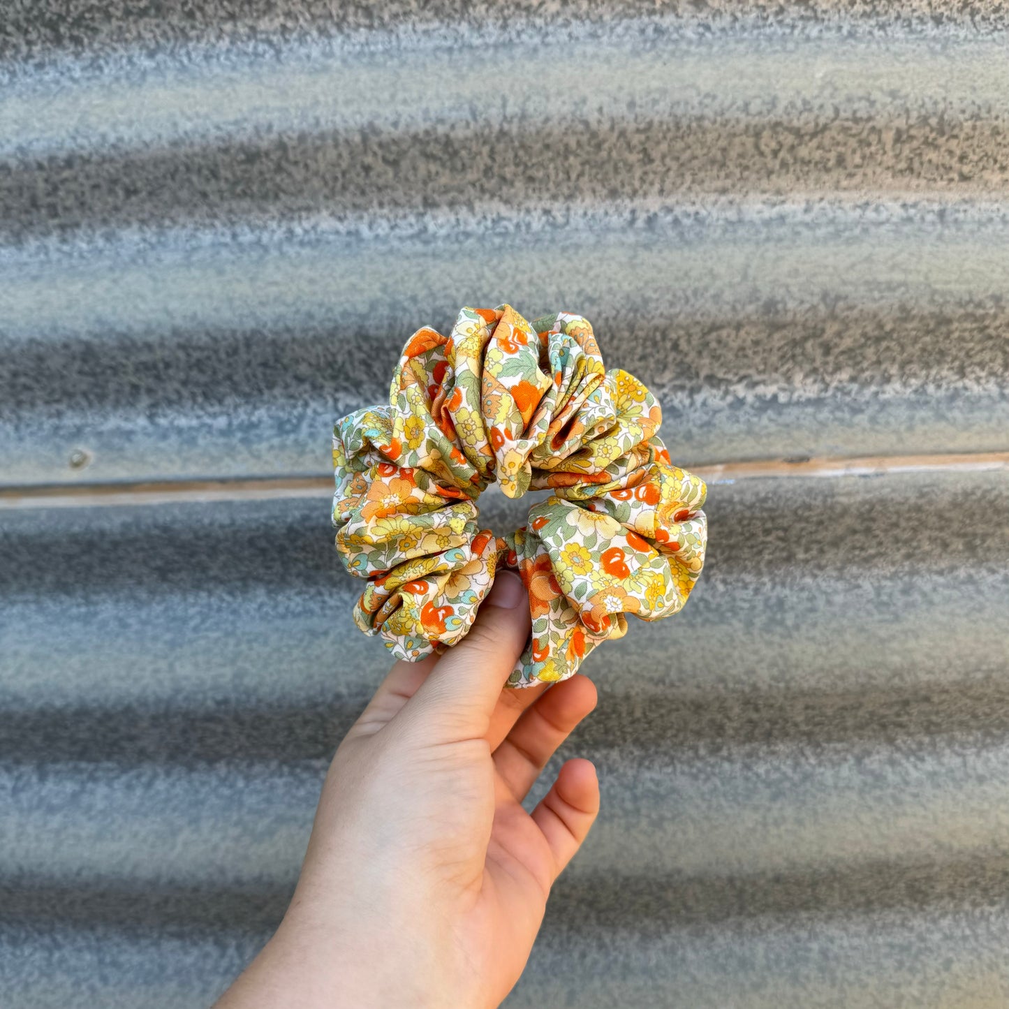 Yellow Floral - Scrunchie