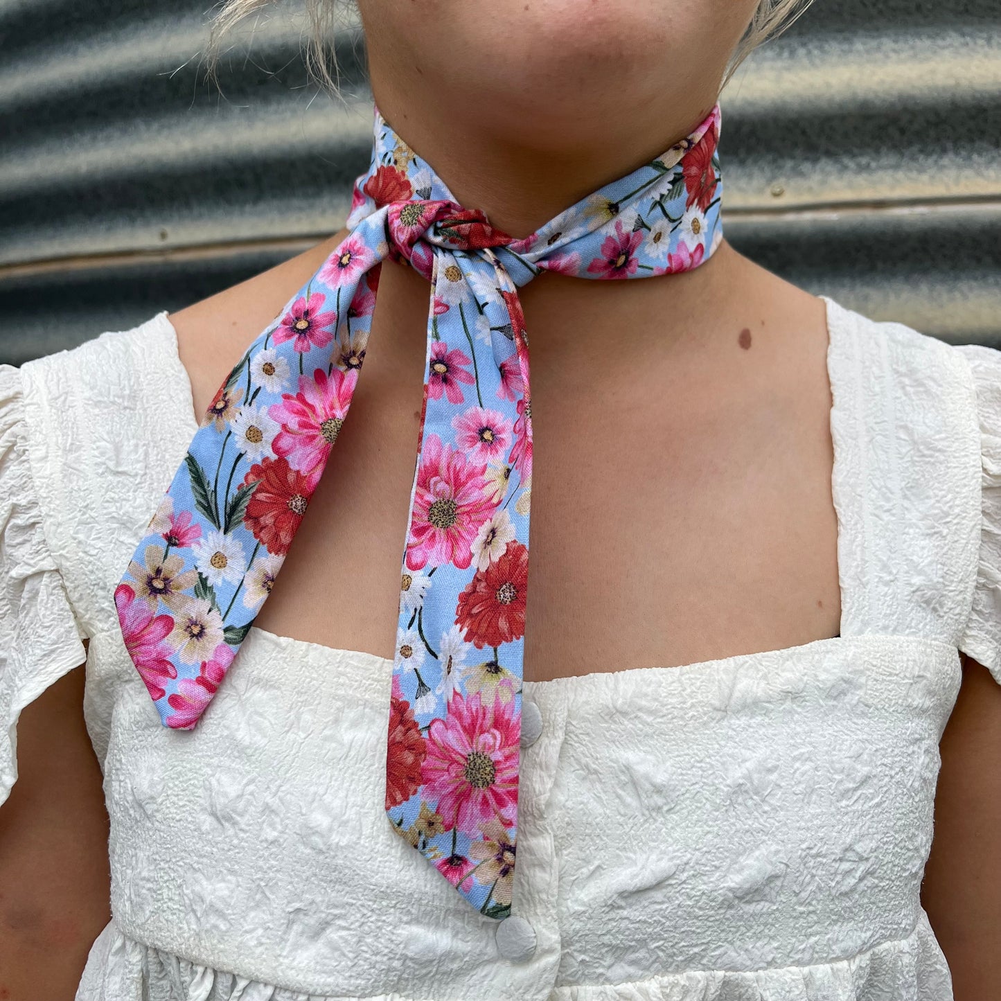 Blue & Red Floral - Tie