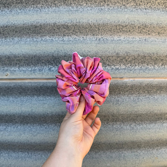 Pink & Orange Tartan - Scrunchie