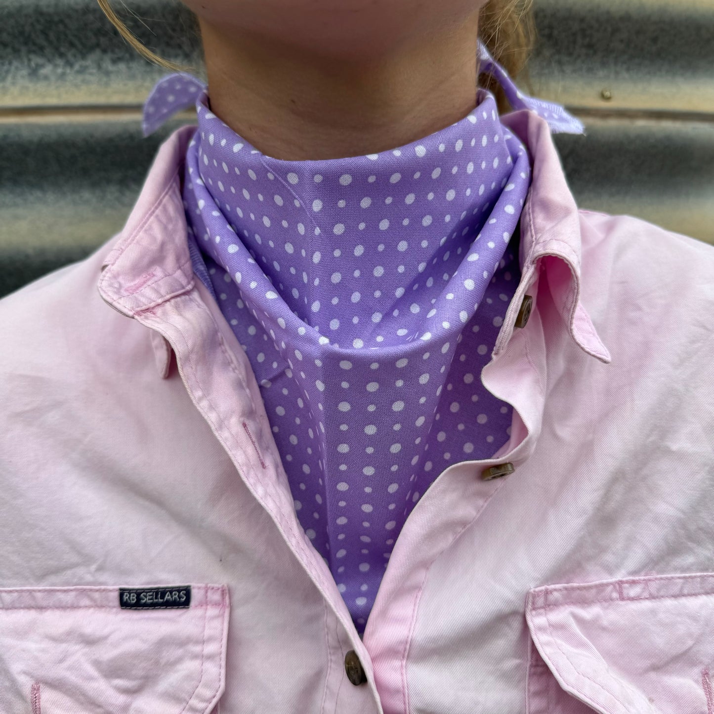 Purple & White Polkadot - Adult Neck Scarves