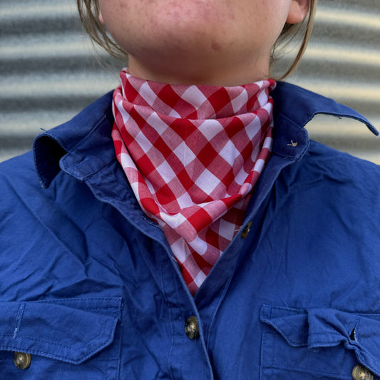 Red & White Gingham - Adult Neck Scarf