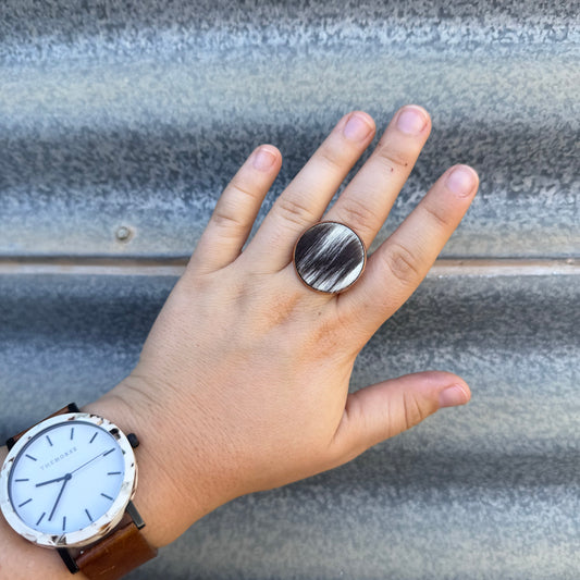 Copper Cowhide Ring - #3