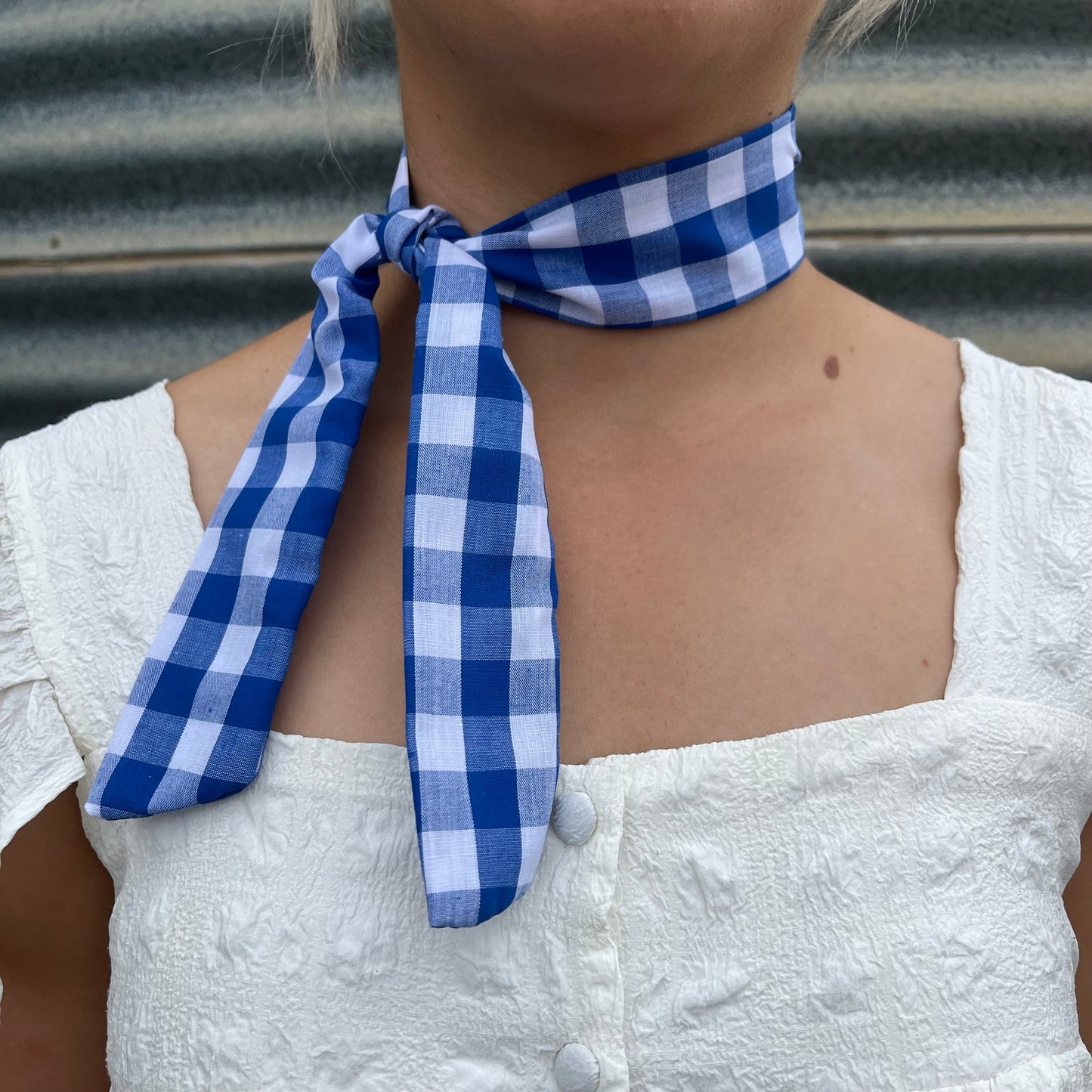 Dark Blue & White Gingham - Tie