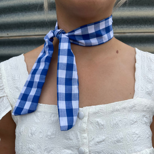 Dark Blue & White Gingham - Tie