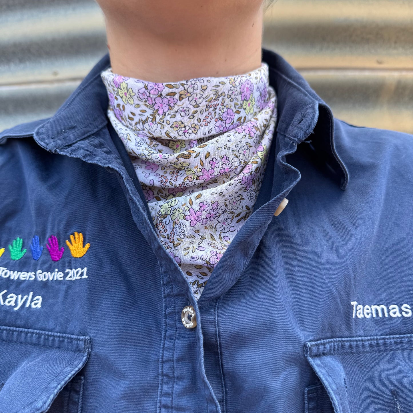 Purple & Yellow Floral - Adult Neck Scarf