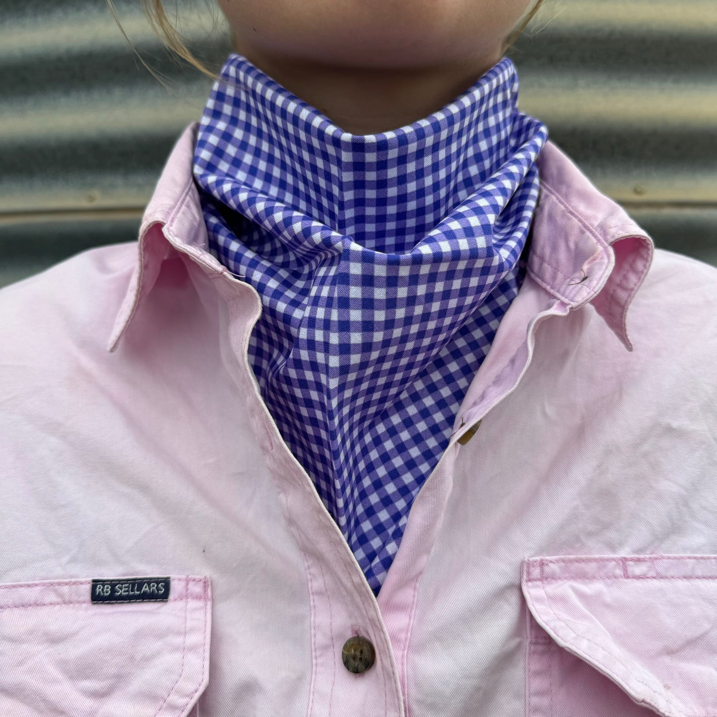 Lavender & White Gingham - Adult Neck Scarf