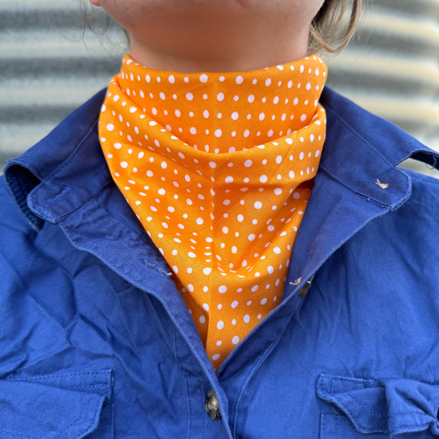 Orange & White Polkadot - Adult Neck Scarf