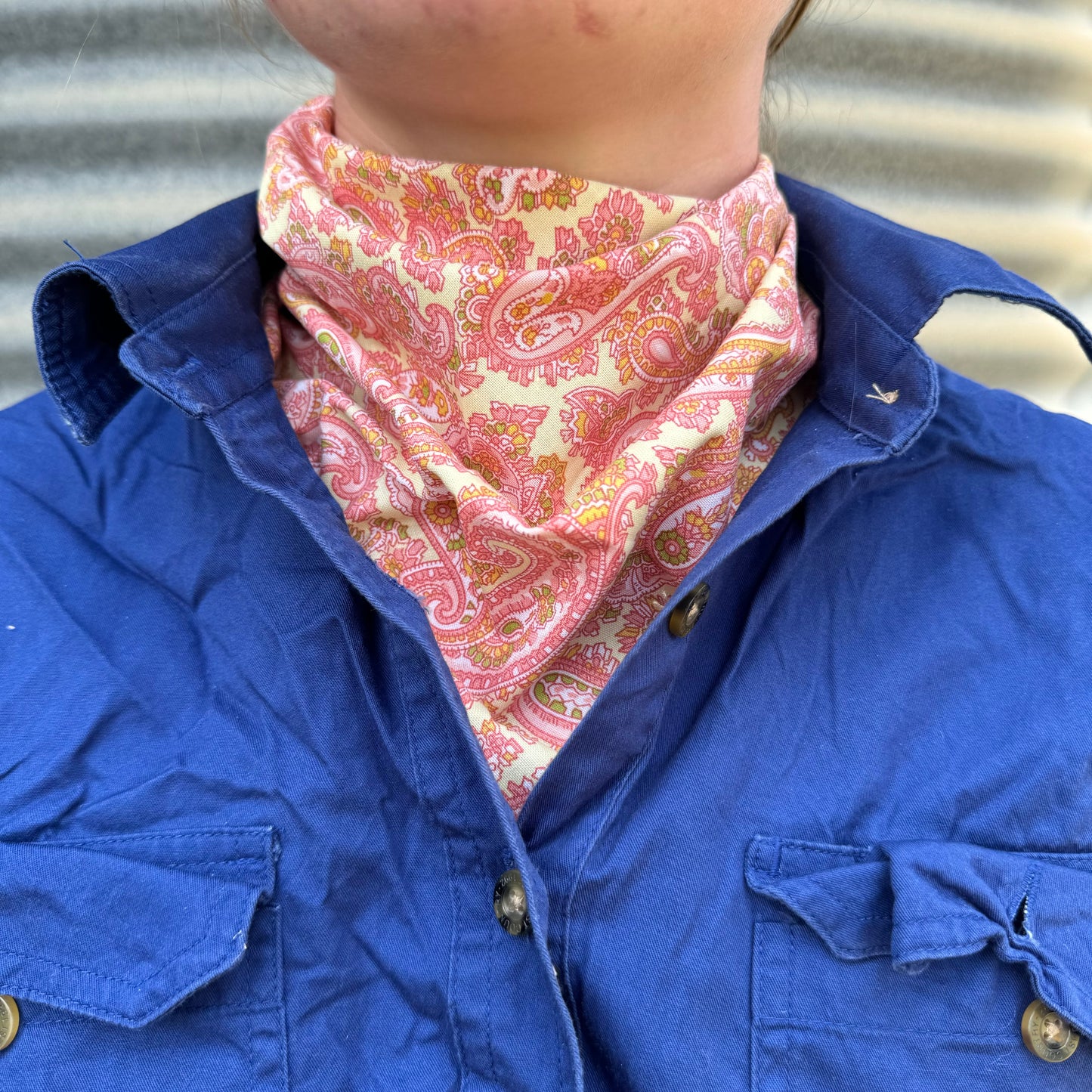 Apricot Paisley - Adult Neck Scarf