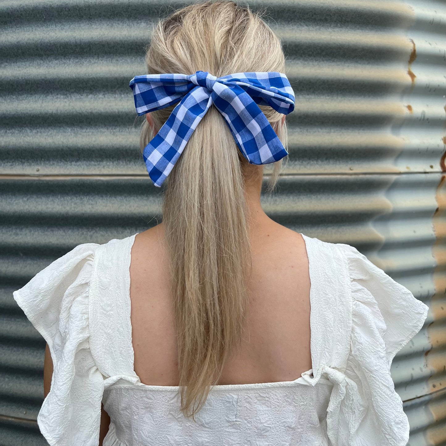 Dark Blue & White Gingham - Tie