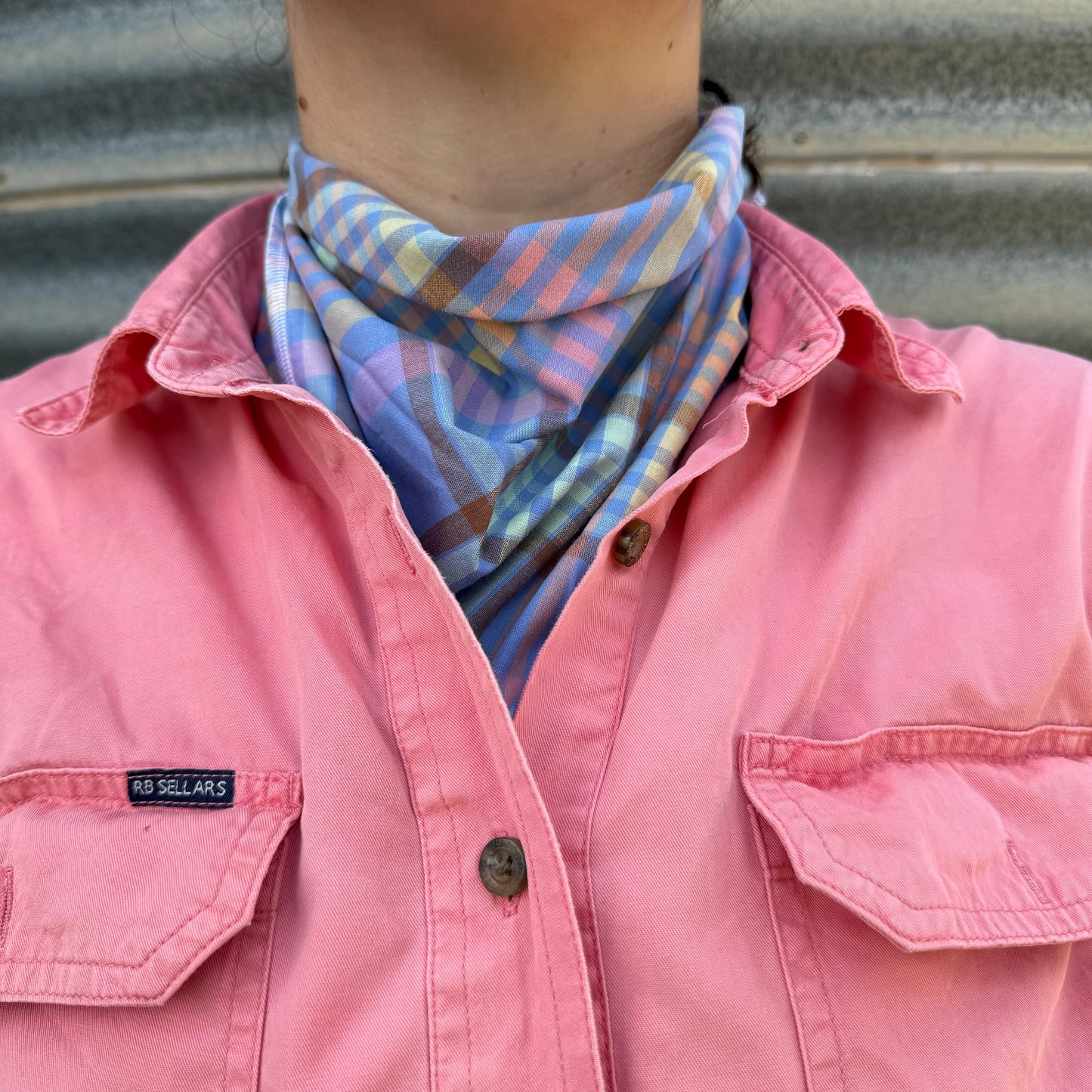 Multicoloured Check - Adult Neck Scarf