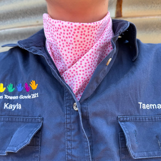 Pink Polkadot- Adult Neck Scarf