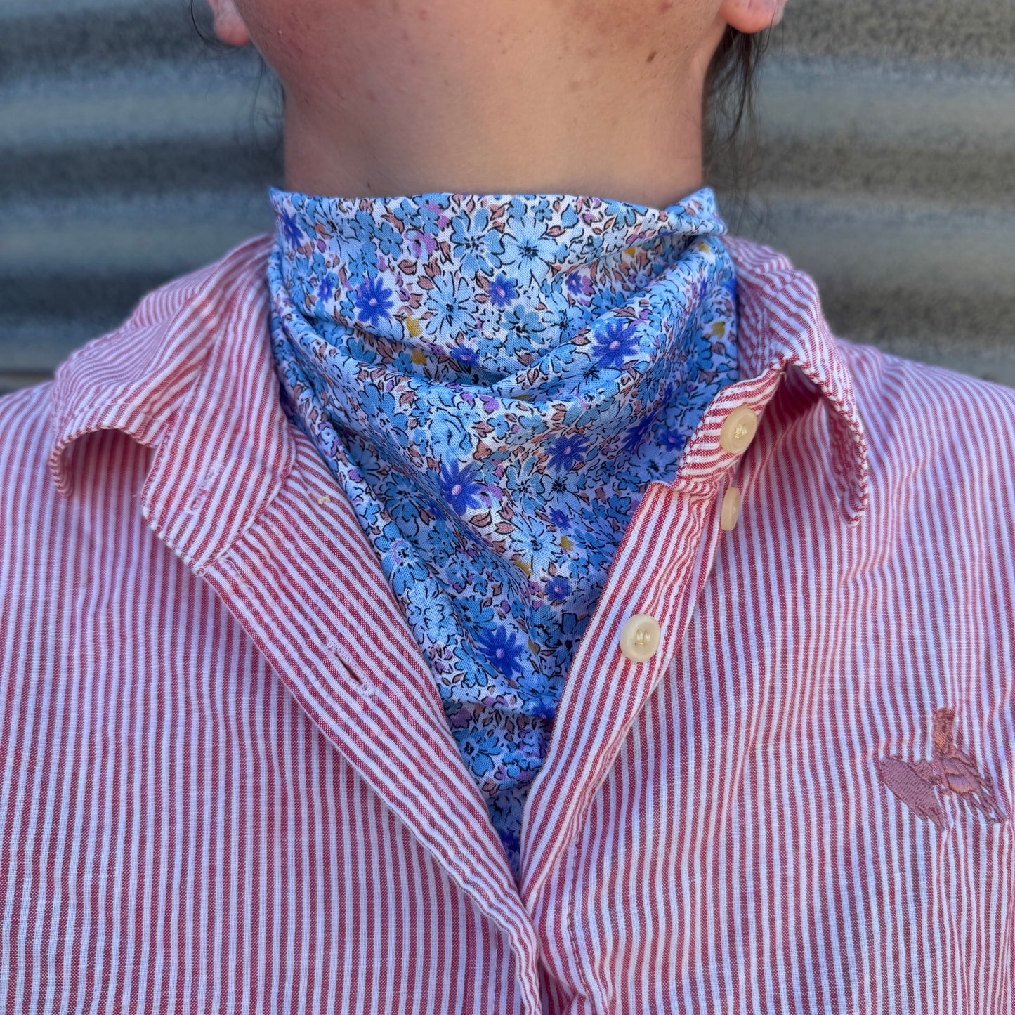 Blue Flowers - Adult Neck Scarf