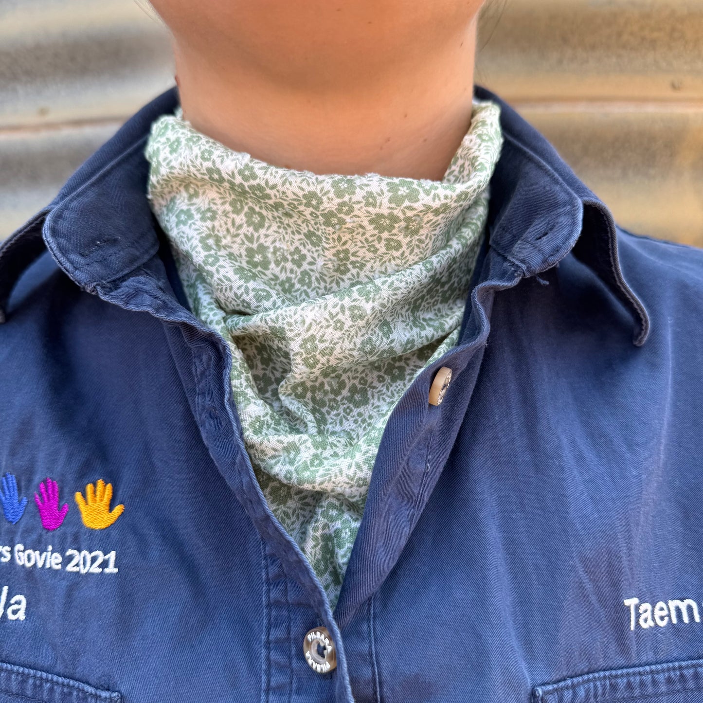 Sage Floral - Adult Neck Scarf