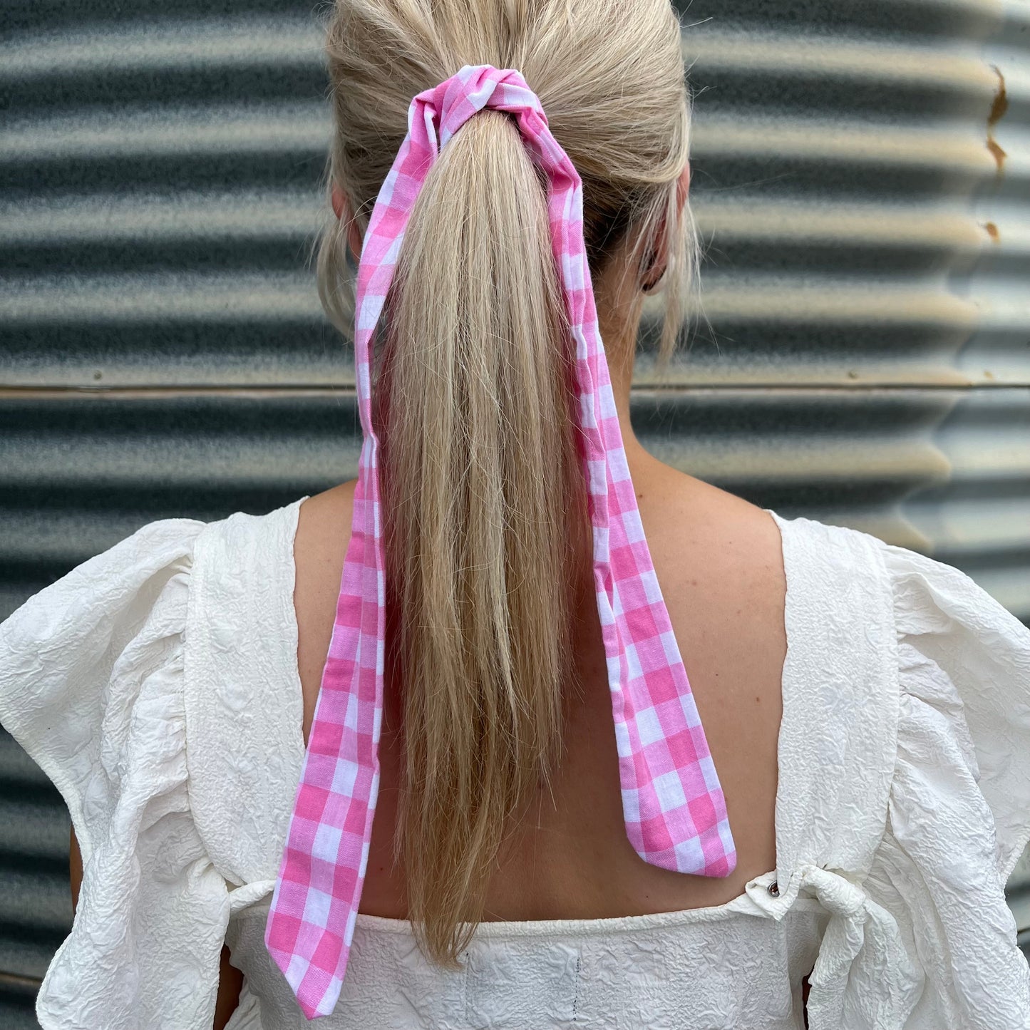 Pale Pink & White Gingham - Tie