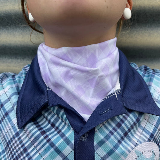 Big Purple Check - Kids Neck Scarf