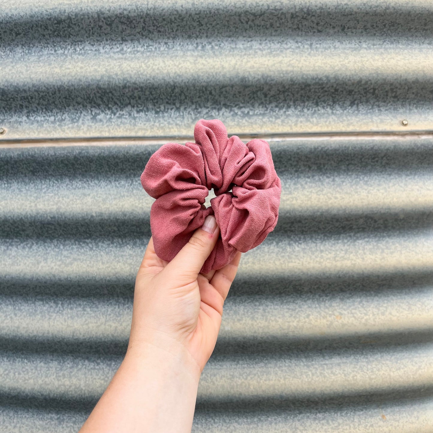 Dusty Pink Linen - Scrunchie