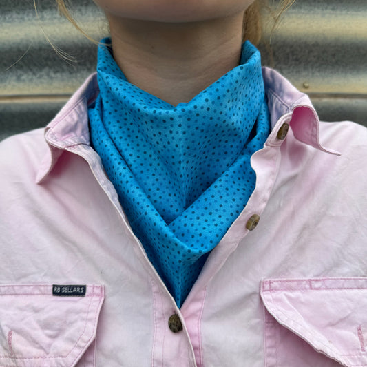 Blue Polkadot - Adult Neck Scarf