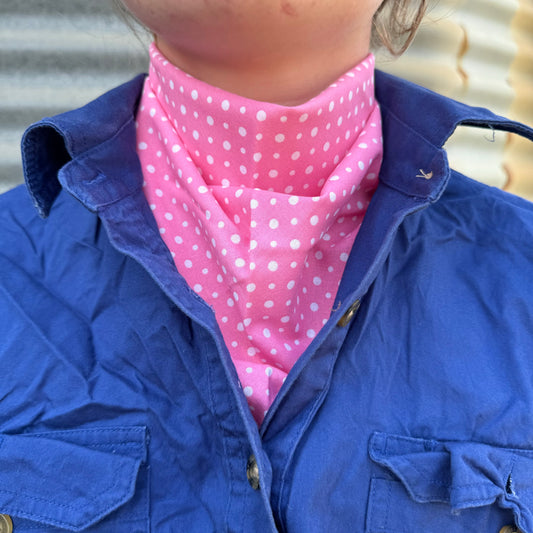 Hot Pink & White Polkadot - Adult Neck Scarf