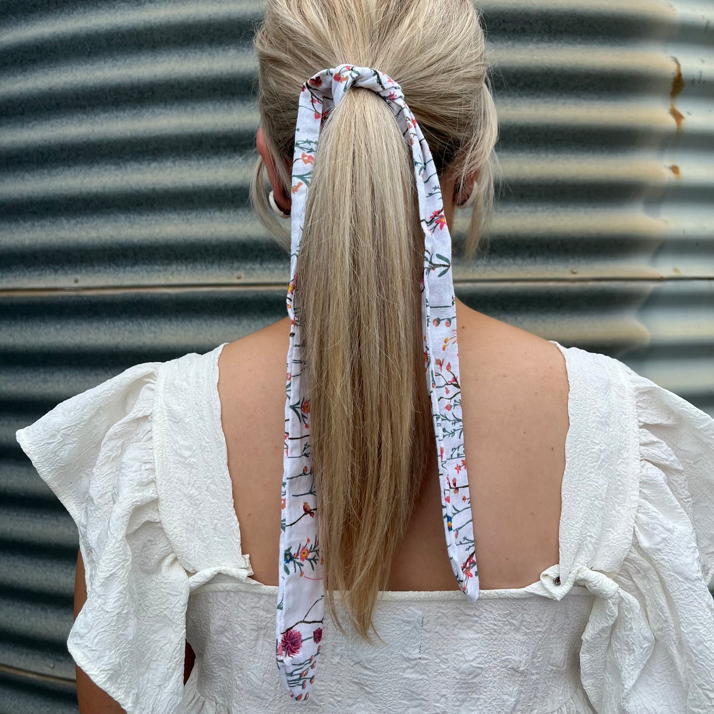 White Floral - Tie