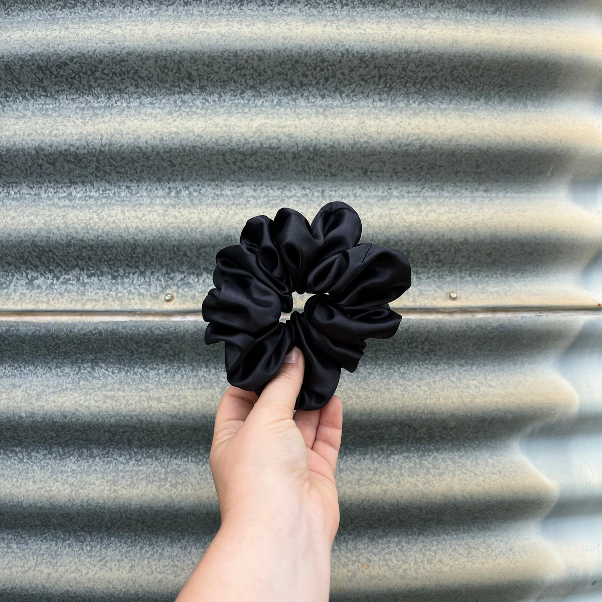 Black Satin - Scrunchie