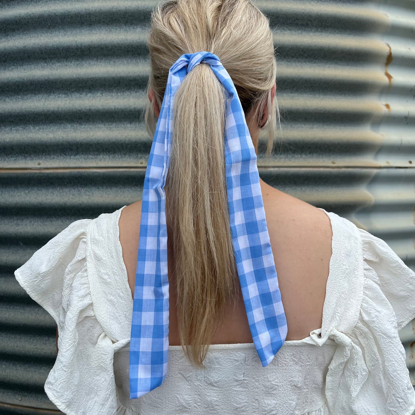 Pale Blue & White Gingham - Tie