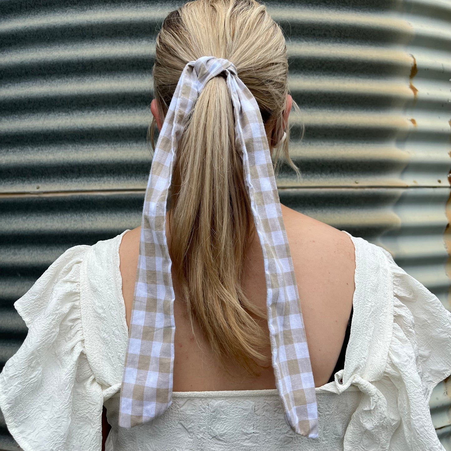 Beige & White Gingham - Tie